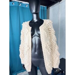 Chicwish‎ Women's Knit Popcorn Cardigan Cozy Open Front Beige Sweater one size